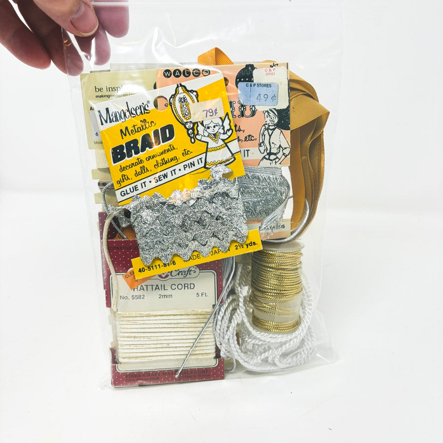Silver & Gold RIbbon & Trim Remnants Bundle