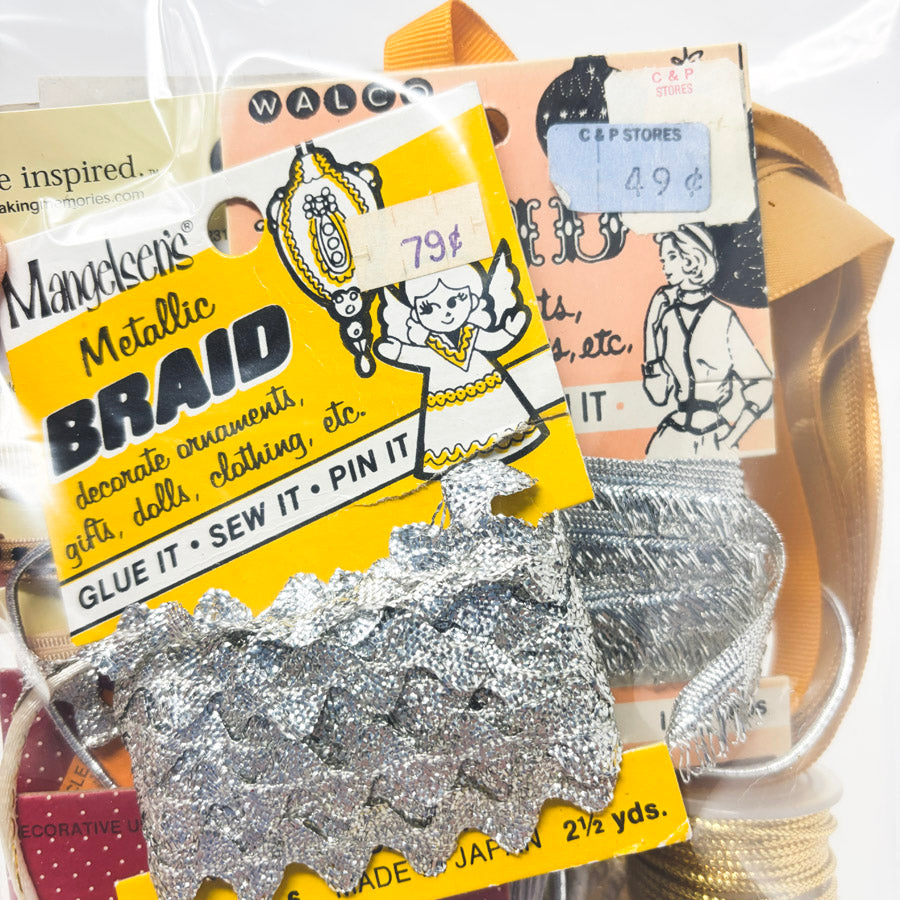 Silver & Gold RIbbon & Trim Remnants Bundle