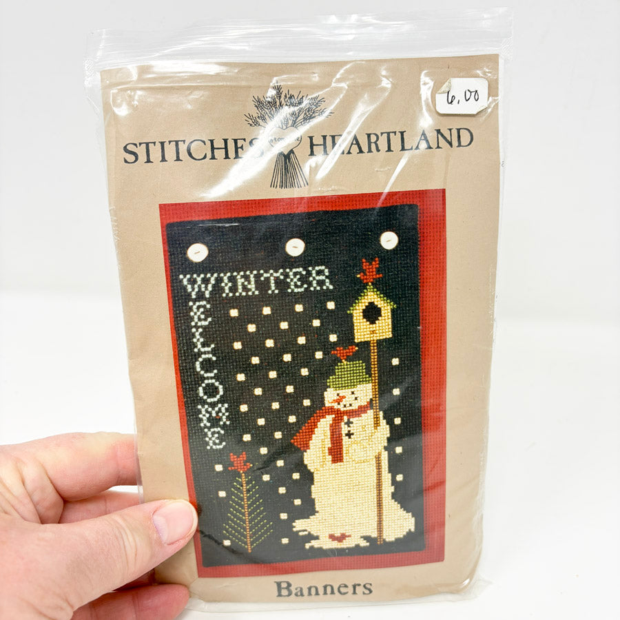 Winter Welcome Banner - Stitches in the Heartland Cross Stitch Kit