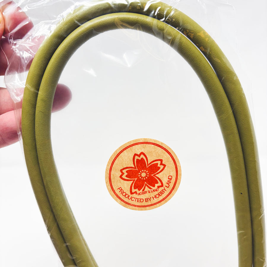 Green Faux Leather Bag Handles