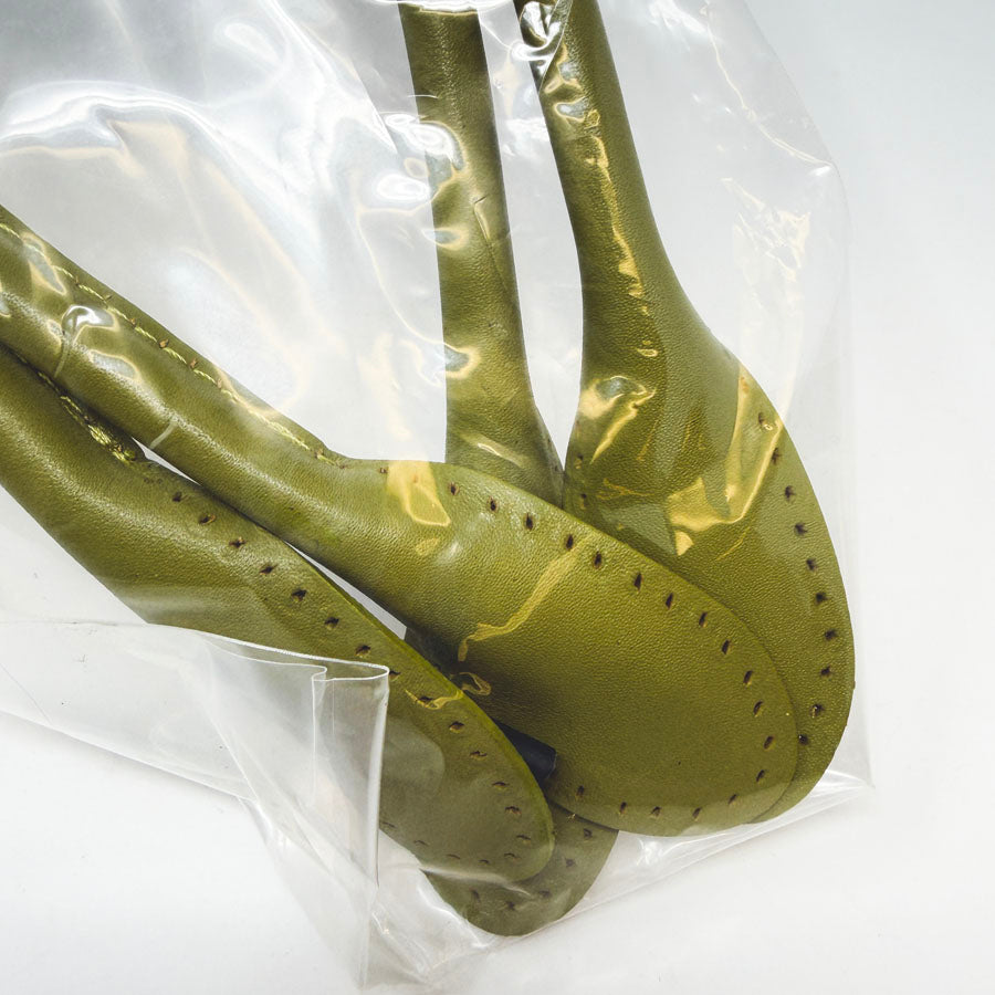 Green Faux Leather Bag Handles