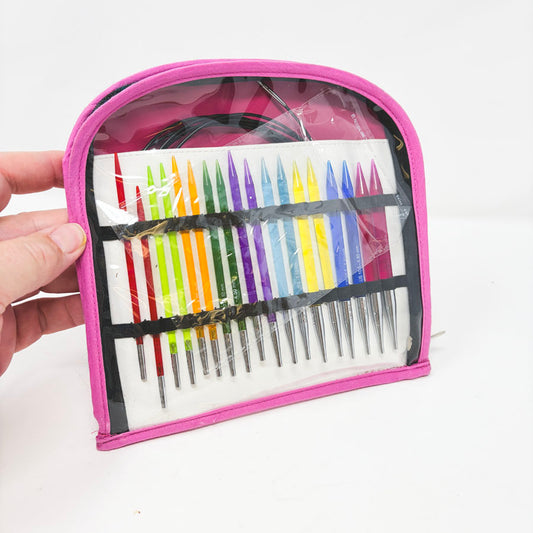 Interchangeable Acrylic Circular Knitting Needle Set