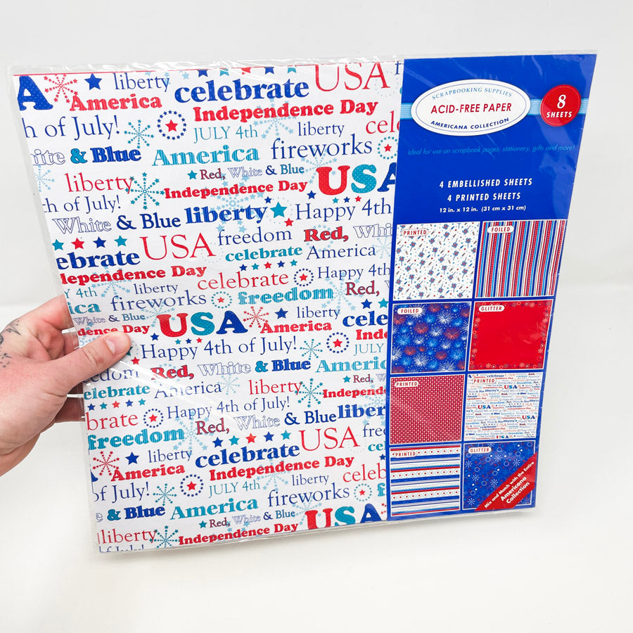 Scrapbooking Supplies Americana Collection 12x12 Paper Pack