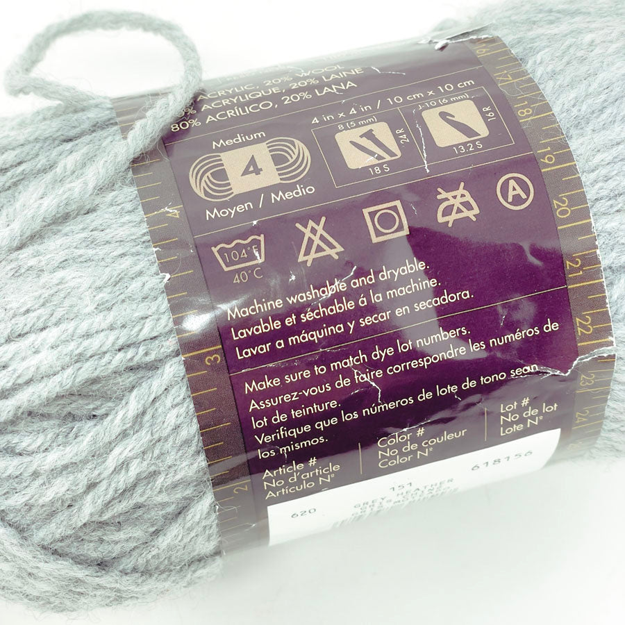 Grey Heather Wool Ease - Lion Brand Yarn