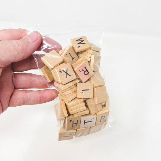 Scrabble Letter Tiles - Light Wood