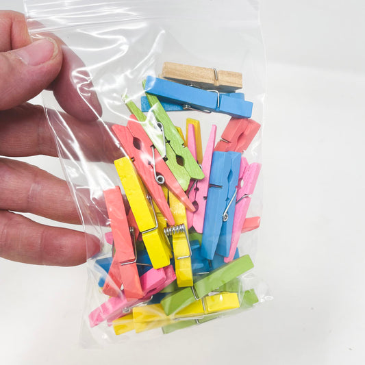 Multicolor Wooden Clothespins