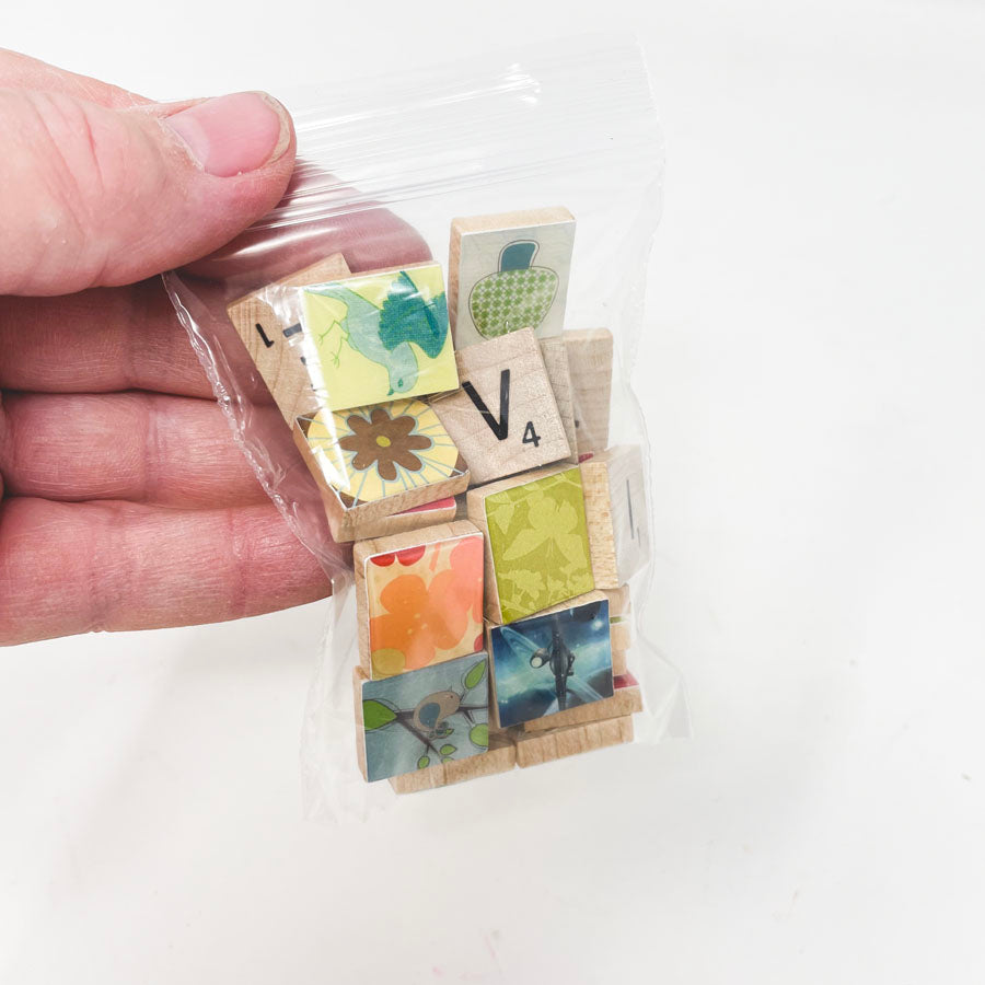 Bag 2 - Scrabble Letter Tiles Pendants - Assorted Designs