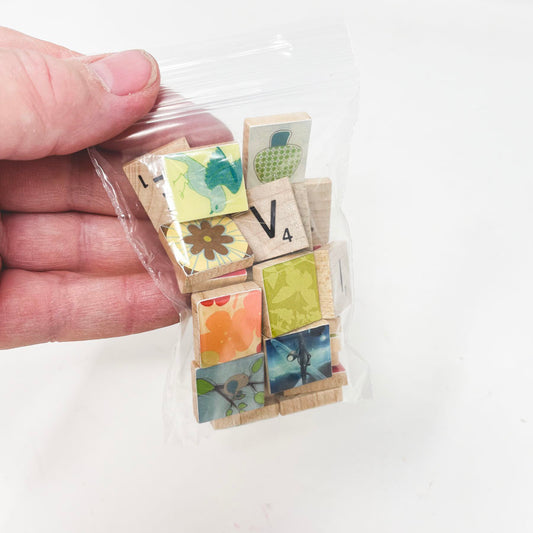 Bag 2 - Scrabble Letter Tiles Pendants - Assorted Designs