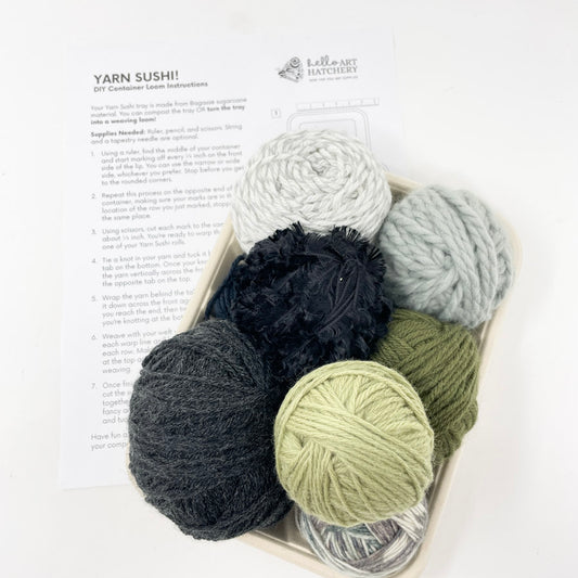 Celadon Gray Yarn Sushi Weaving Kit