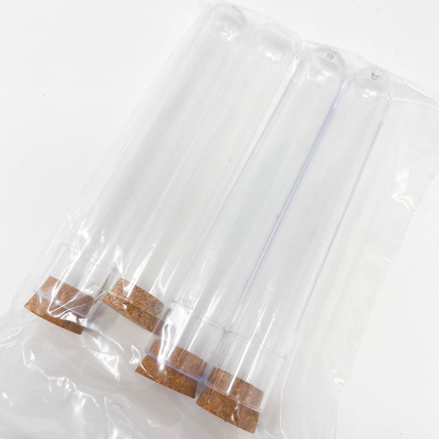 Four Plastic Test Tubes with Corks