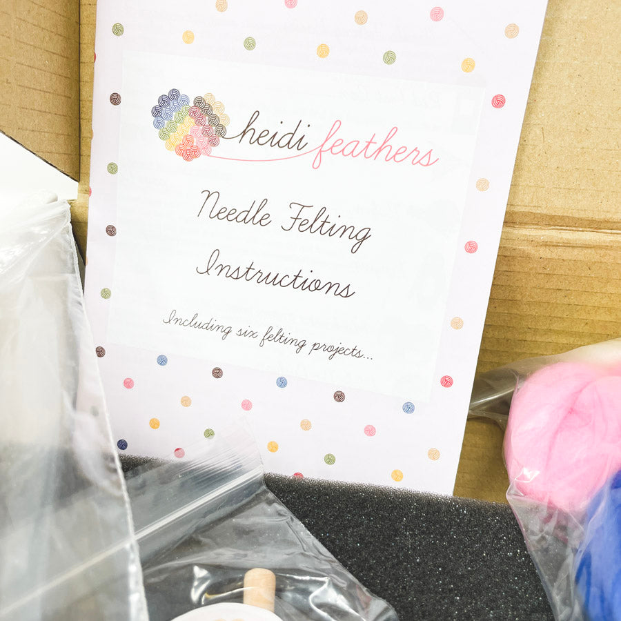 Heidi Feathers Needle Felting Kit with Bamboo Mat