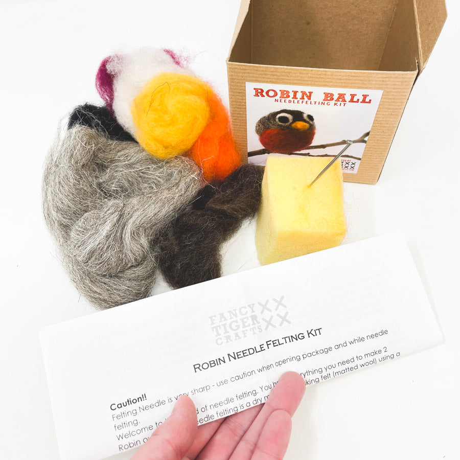 Fancy Tiger Crafts Robin Ball Needle Felting Kit
