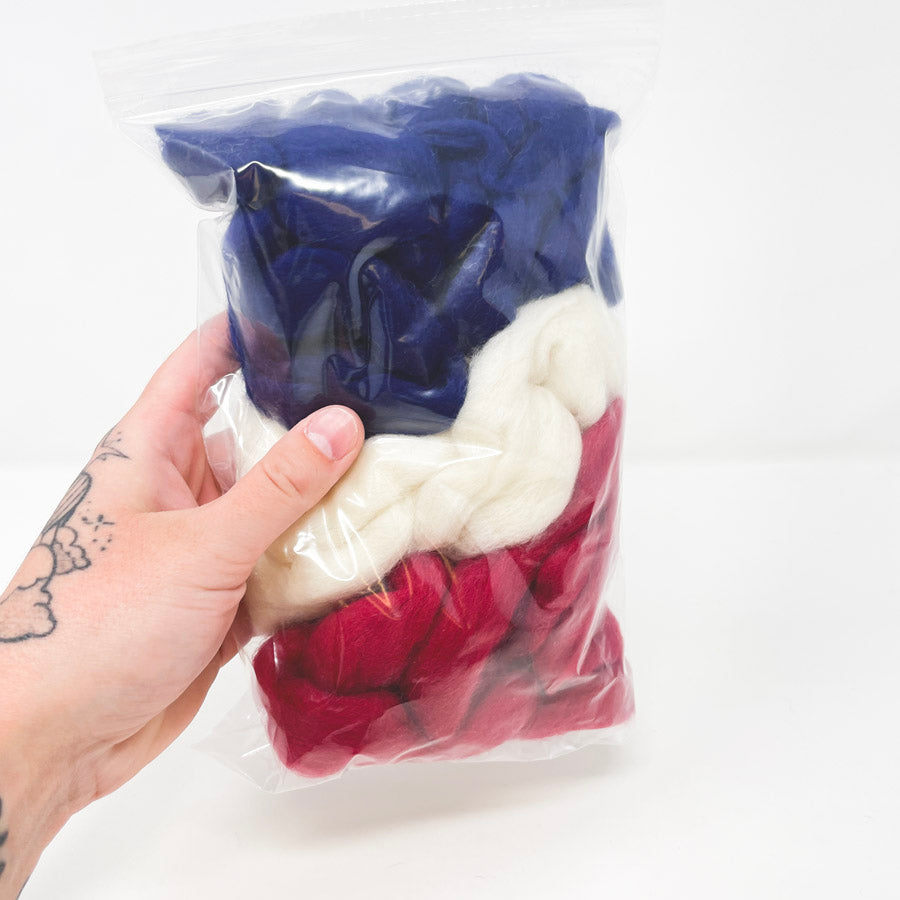 Roving in USA Colors - 1.6 oz