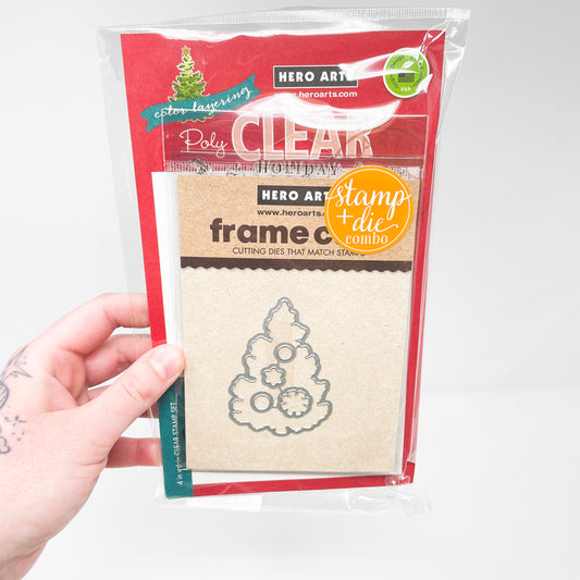 Hero Arts Christmas Tree Stamp and Die Bundle