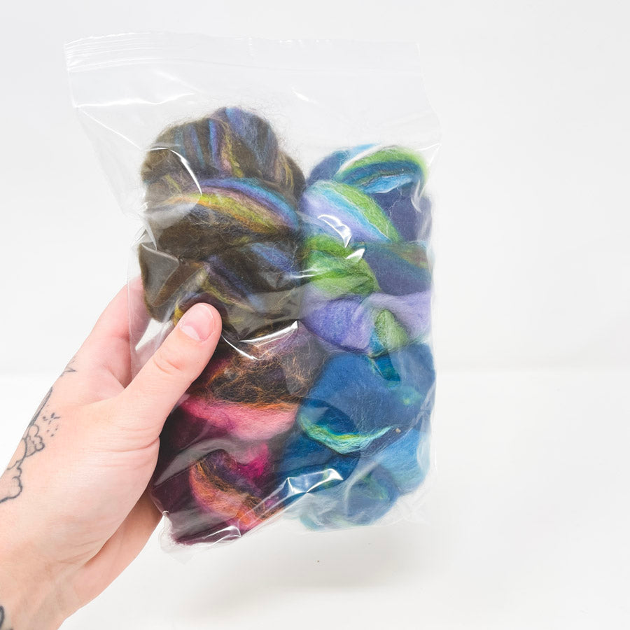 4 Marbled Roving Balls - 1.3 oz