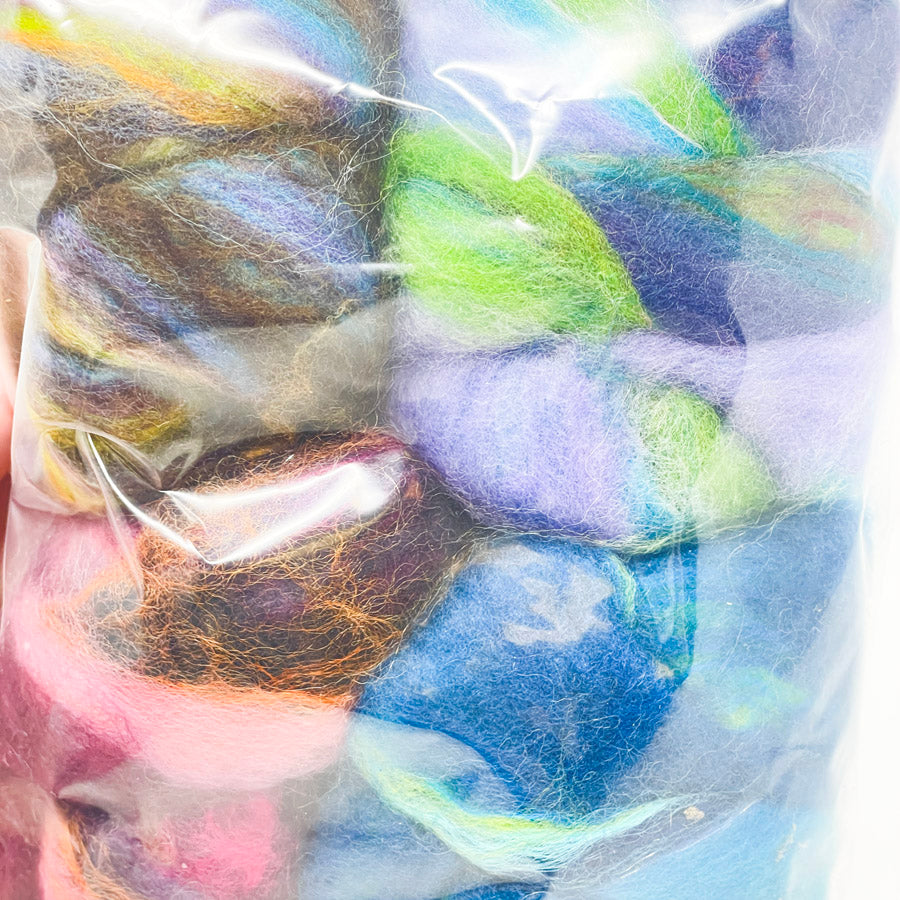 4 Marbled Roving Balls - 1.3 oz