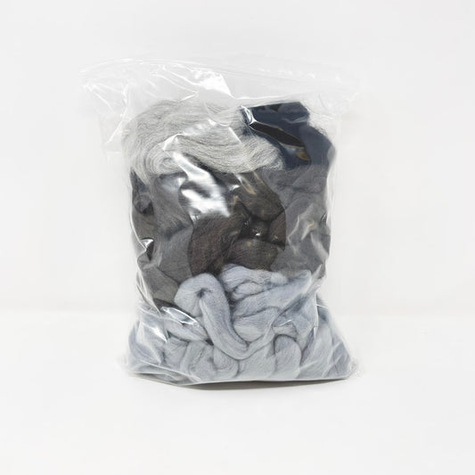 Black/Gray/Brown Roving Bundle - 5.5 oz