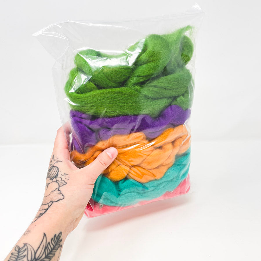 Bright Stripes Roving Bundle - 4.4 oz