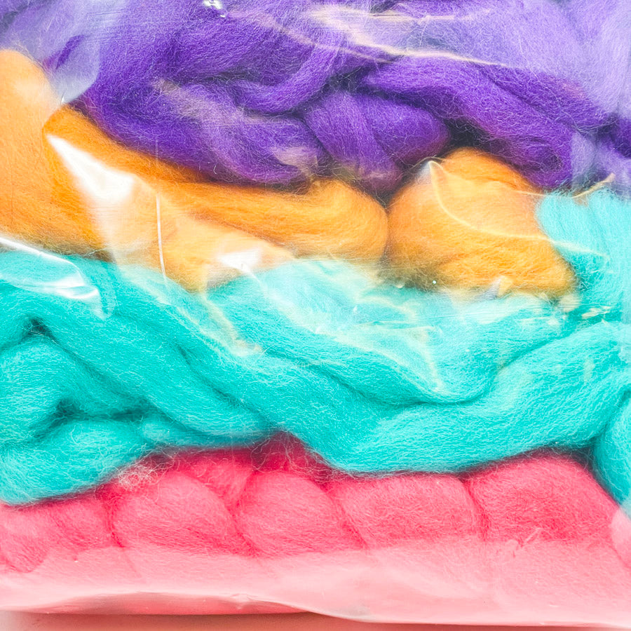 Bright Stripes Roving Bundle - 4.4 oz