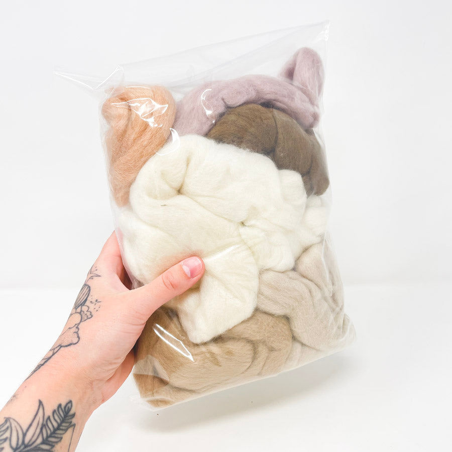 Light Neutrals Roving Bundle - 5.6 oz