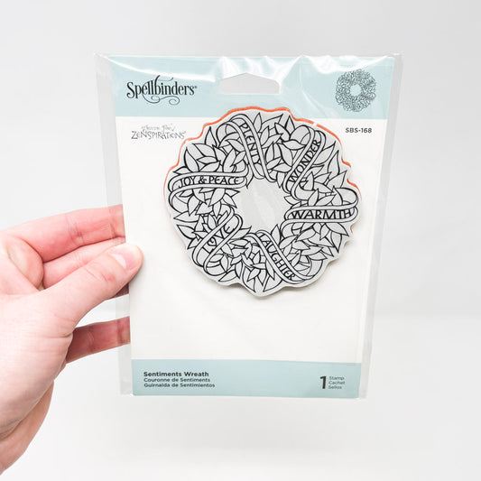 Spellbinders Sentiments Wreath Cling Stamp