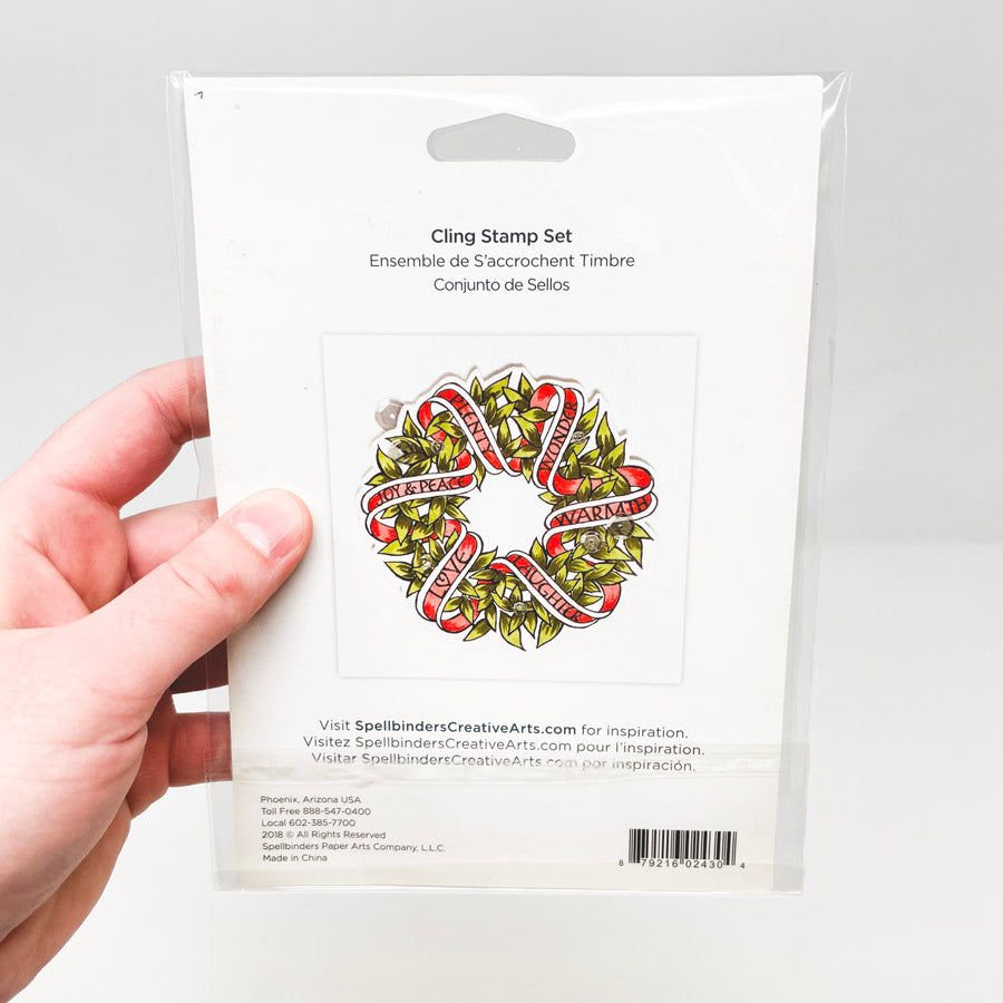 Spellbinders Sentiments Wreath Cling Stamp