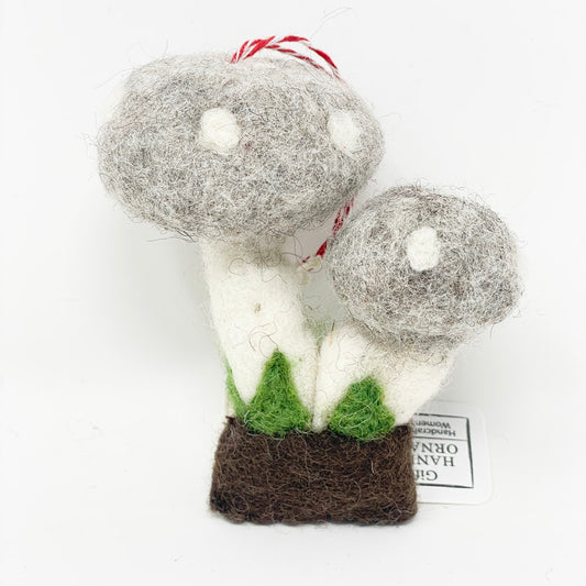 NEW // Gray Mushroom Ornament