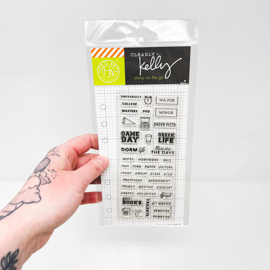 Hero Arts Clearly Kelly Stamp on the Go Cling Stamp Set