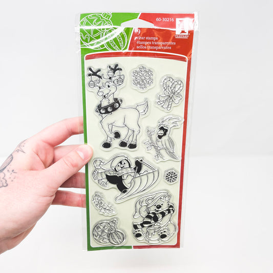 Inkadinkadoo Christmas Critters Clear Stamps