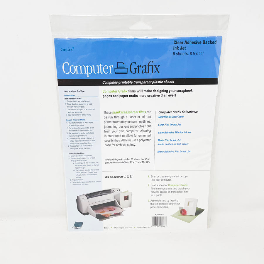 Computer Grafix - Clear Adhesive Backed Sheets