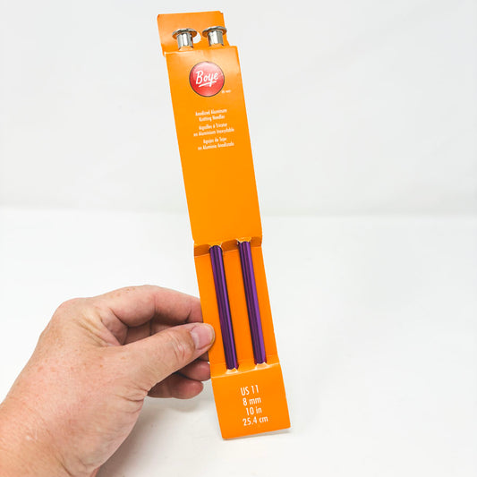 Size 11 - Boye 10" Aluminum Knitting Needles