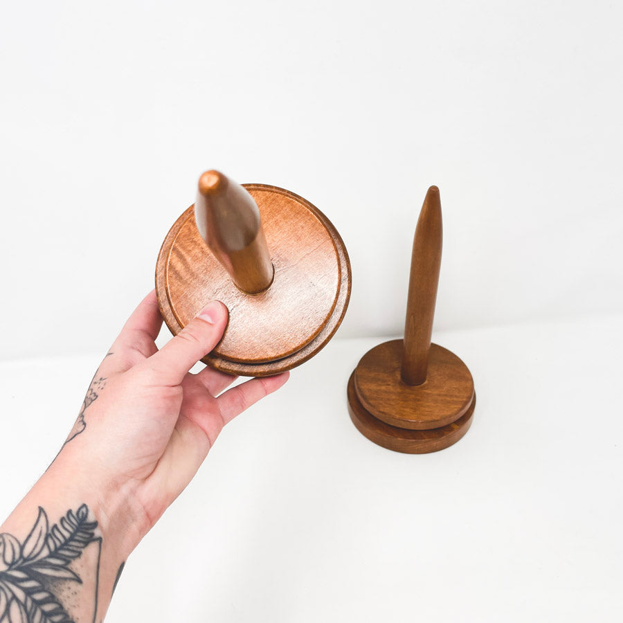 Solid Wood Yarn Spindles/Skein Holders (1)