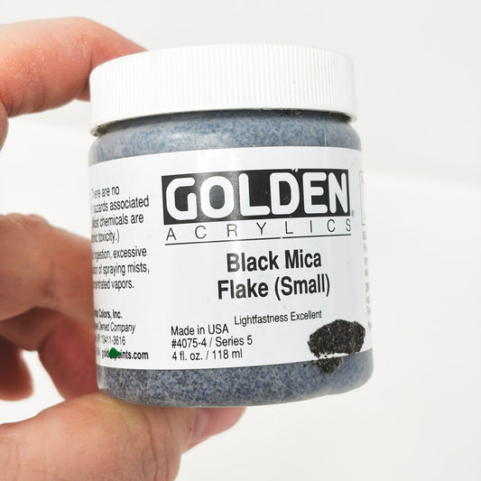 Golden Acrylics Black Mica Flake - 4oz