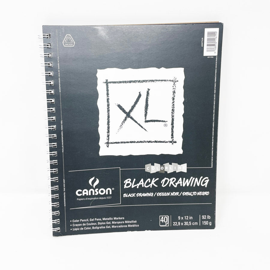 9" x 12" Canson XL Black Drawing Paper Pad