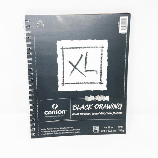 9" x 12" Canson XL Black Drawing Paper Pad