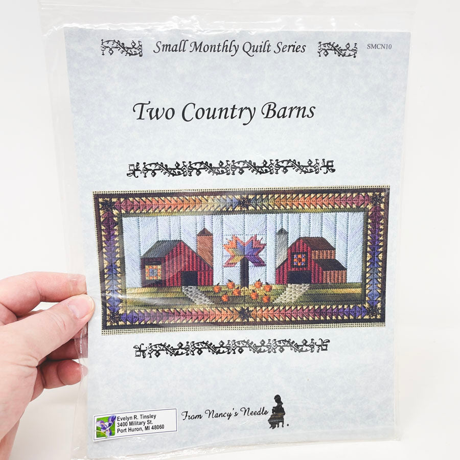 Two Country Barns Stitching Pattern