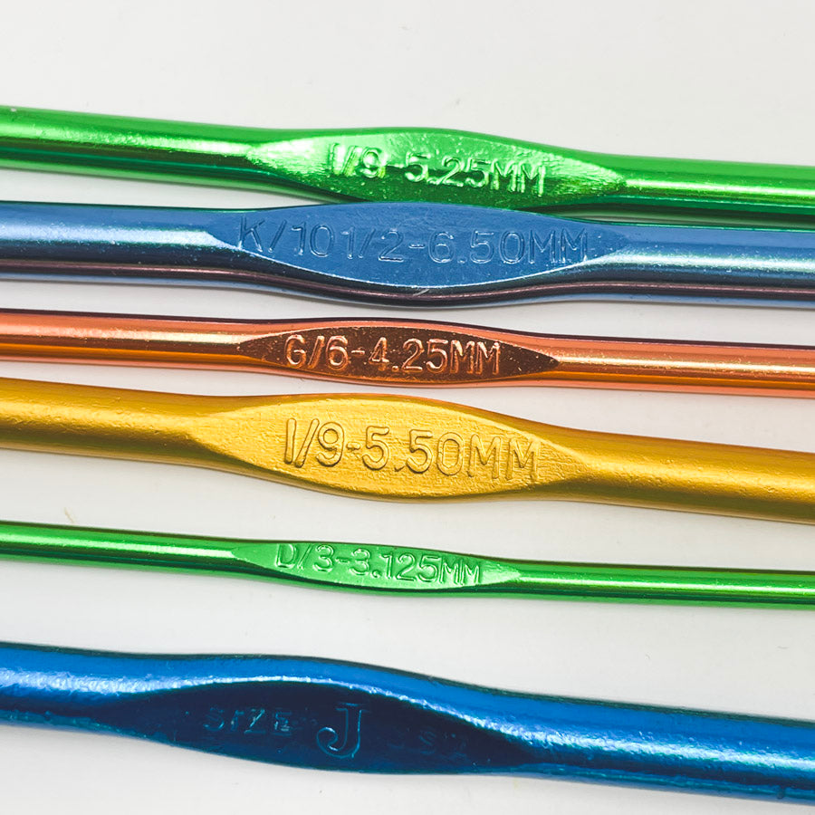 Bundle of Eight Aluminum Crochet Hooks