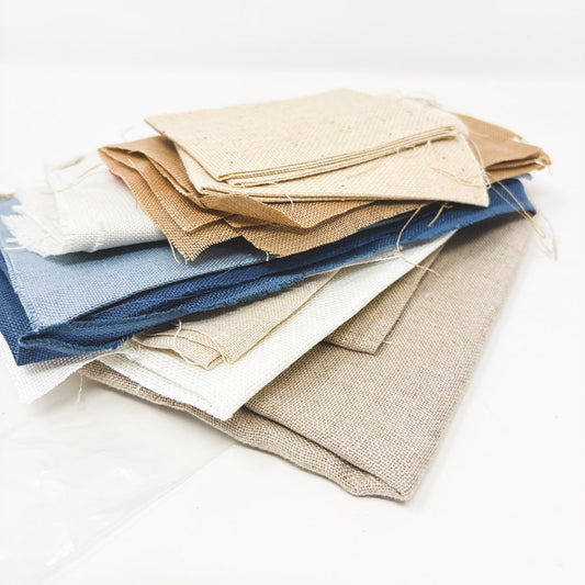 Big Bundle of Asst. Patriotic Colors Linen Cross Stitch Fabric