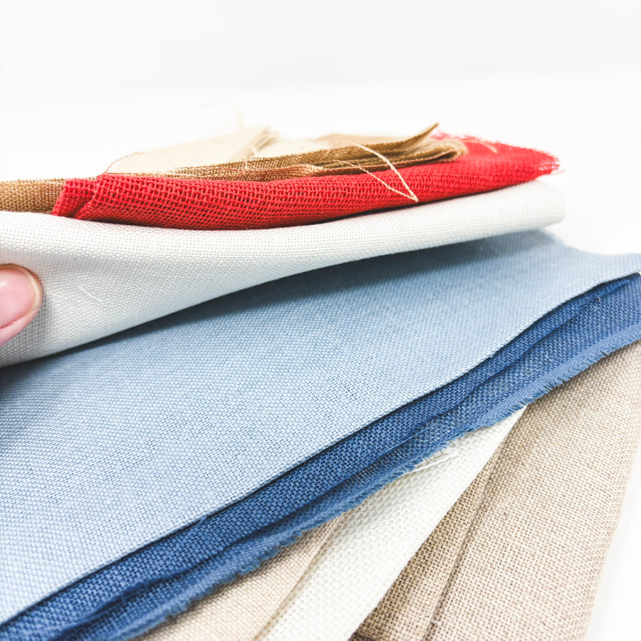 Big Bundle of Asst. Patriotic Colors Linen Cross Stitch Fabric