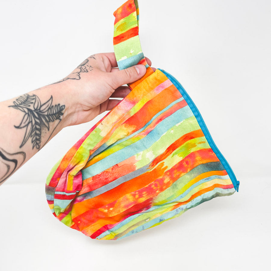 Bling Your String Bright Stripes Zippered Project Bag