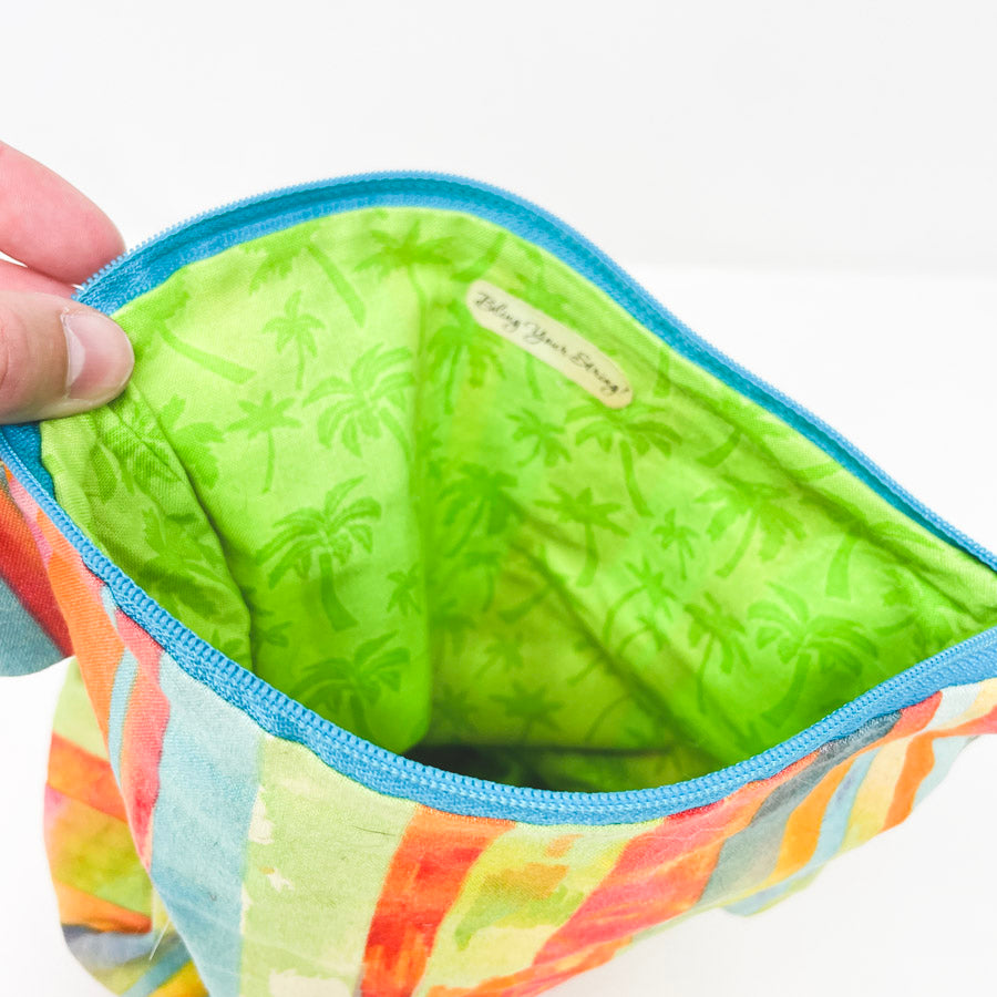 Bling Your String Bright Stripes Zippered Project Bag