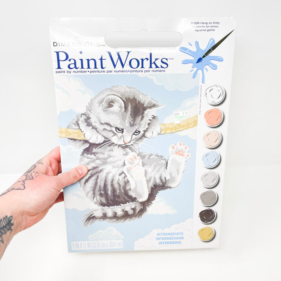 Dimensions "Hang on Kitty" Paint by Number Kit