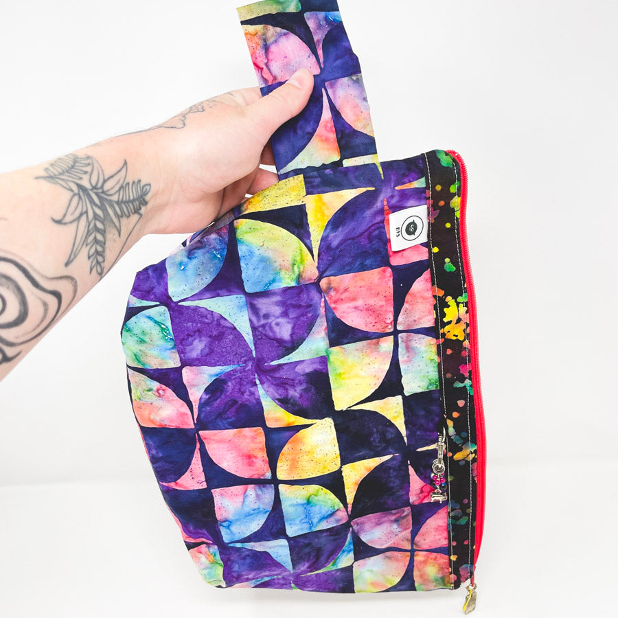 Crescent Shaped Zippered Project Bag
