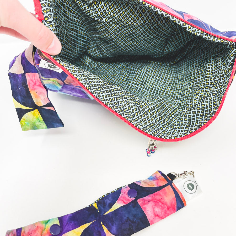 Crescent Shaped Zippered Project Bag