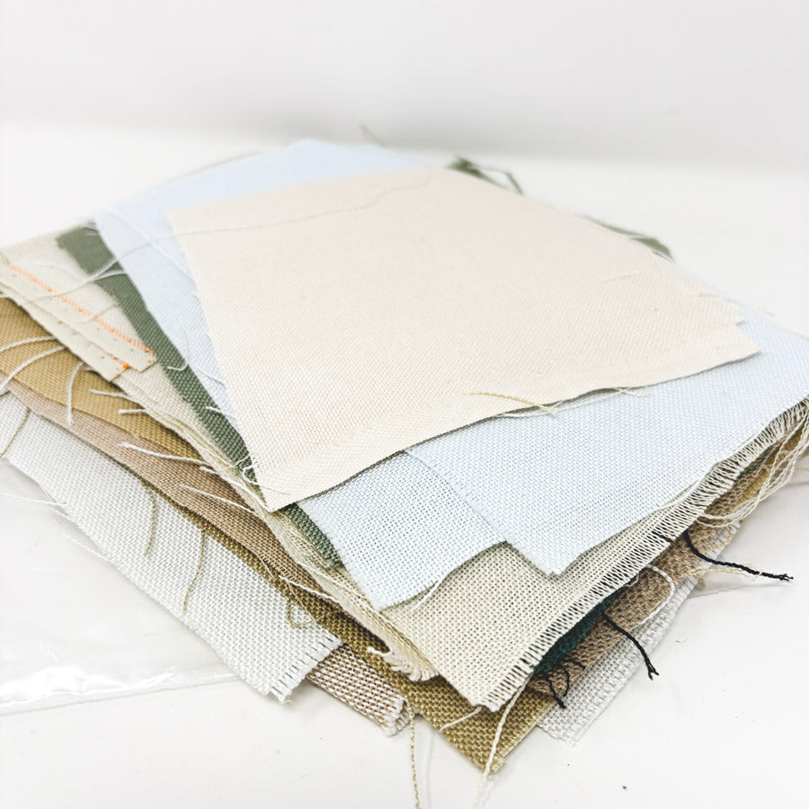 Big Bundle of Asst. Color Linen & Aida Cross Stitch Fabrics - Small Cuts