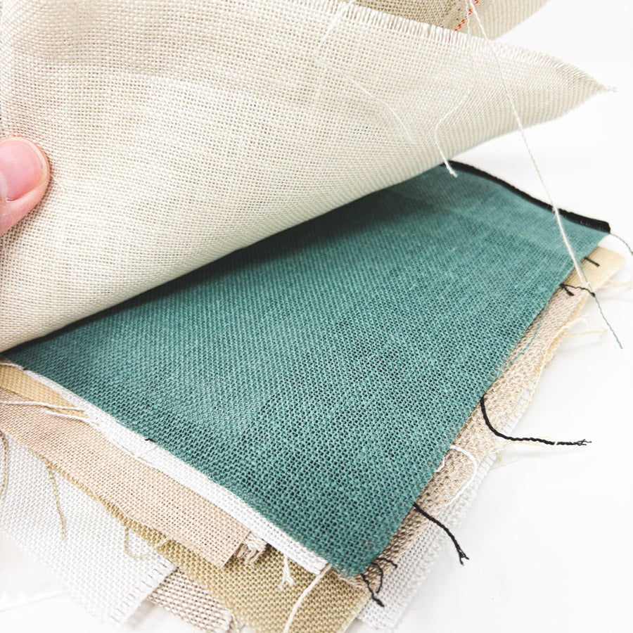 Big Bundle of Asst. Color Linen & Aida Cross Stitch Fabrics - Small Cuts