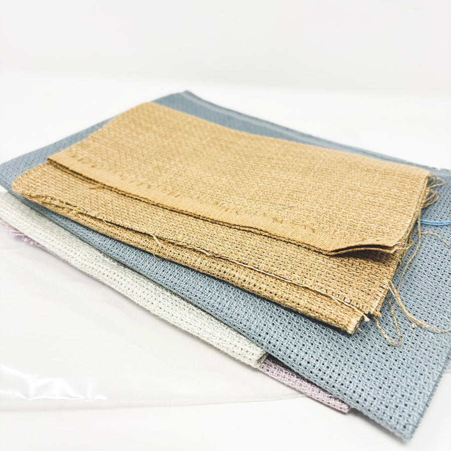 Small Bundle of Muted Rustic Open Weave Cross Stitch Fabric