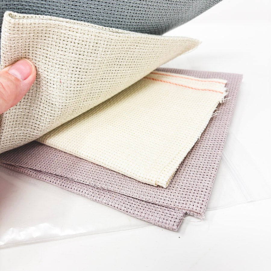 Small Bundle of Muted Rustic Open Weave Cross Stitch Fabric