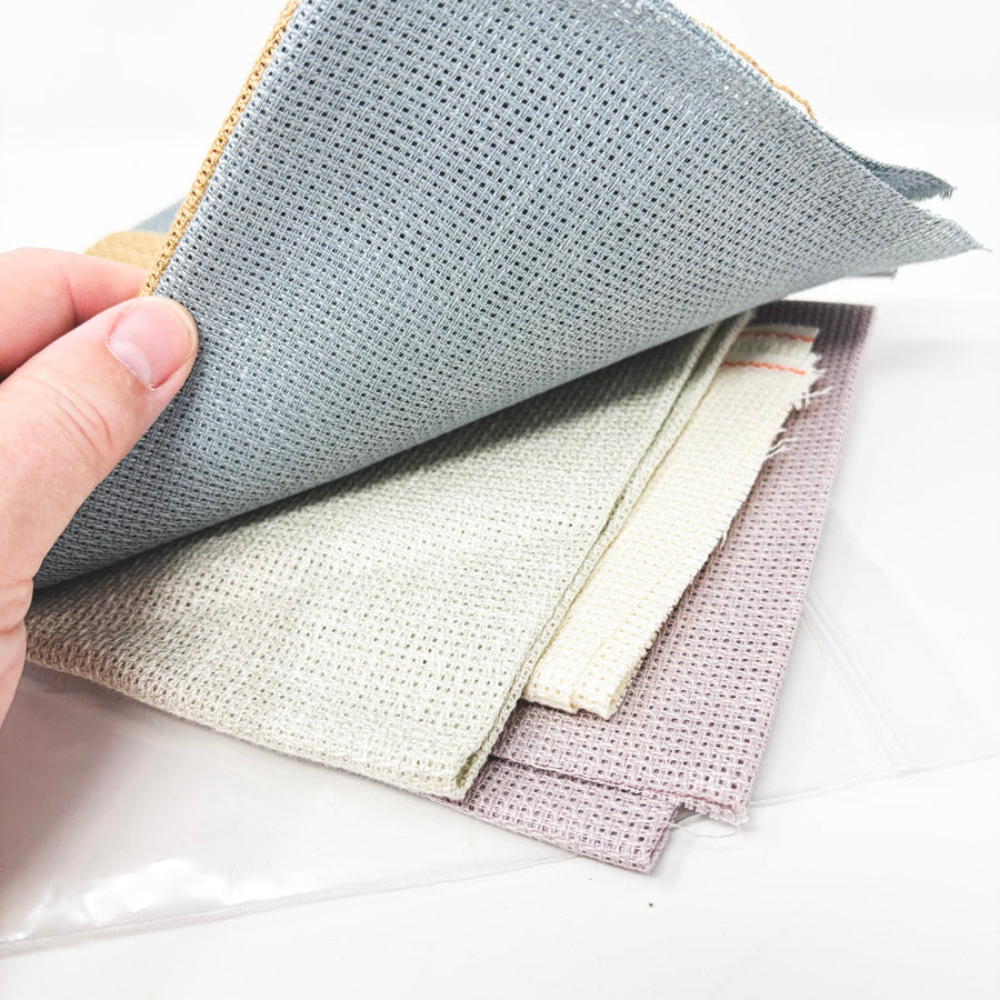 Small Bundle of Muted Rustic Open Weave Cross Stitch Fabric