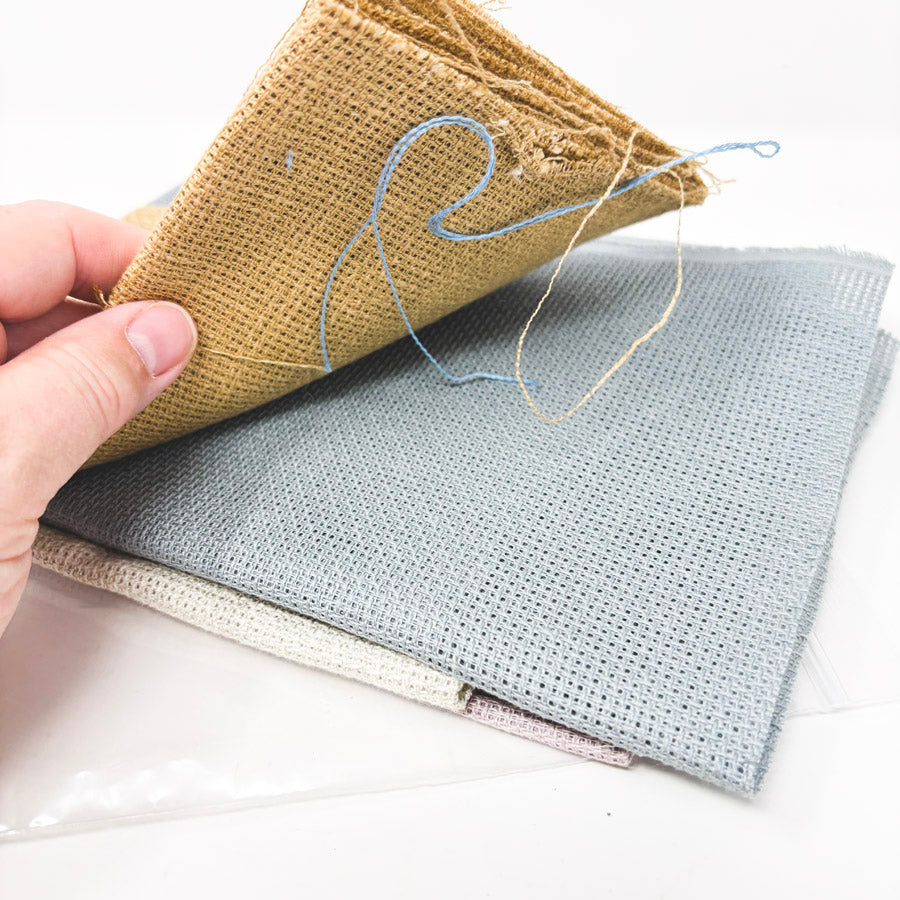 Small Bundle of Muted Rustic Open Weave Cross Stitch Fabric